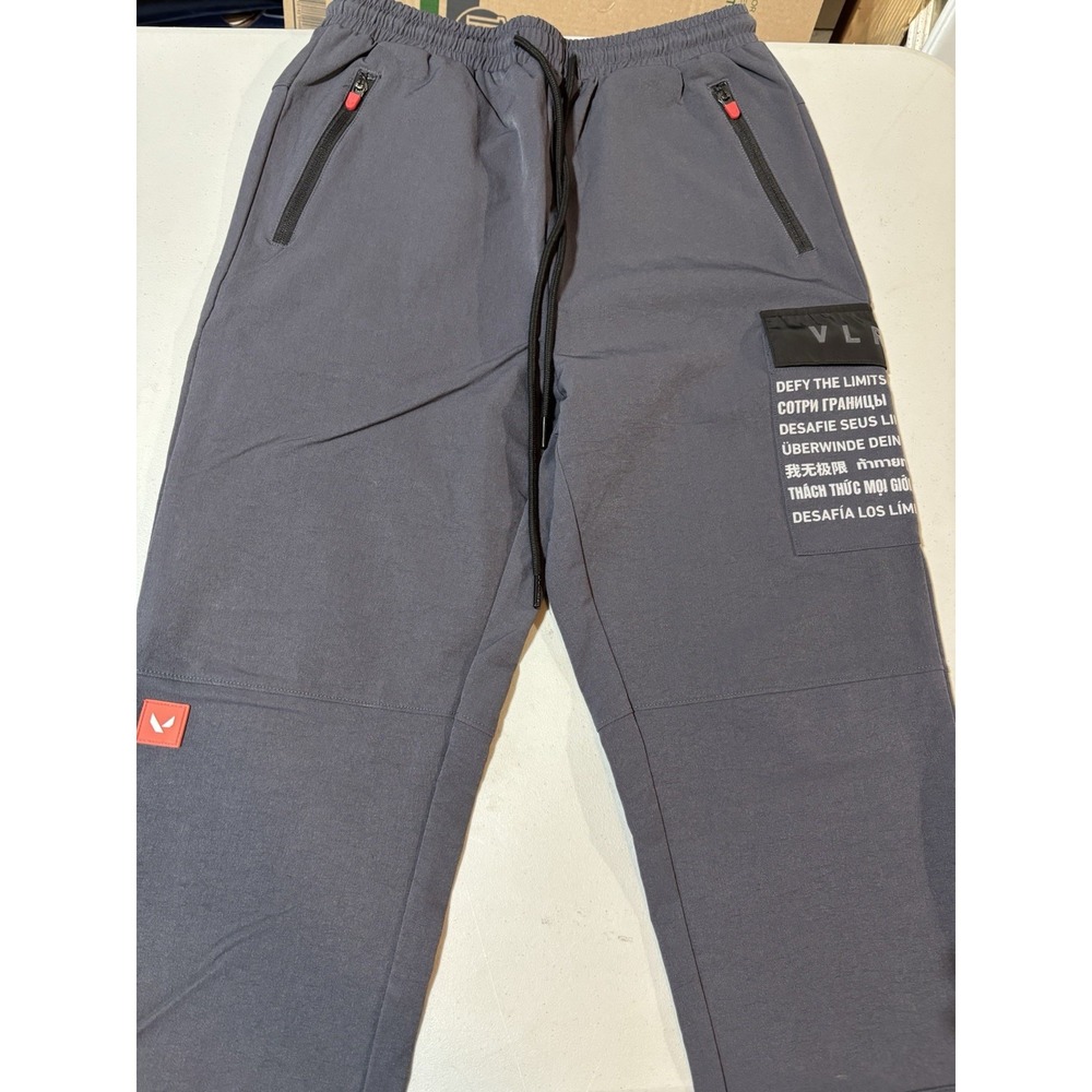 RIOT GAMES VALORANT "DEFY THE LIMITS" Gray‎ Zippered Elastic Track Pants Joggers